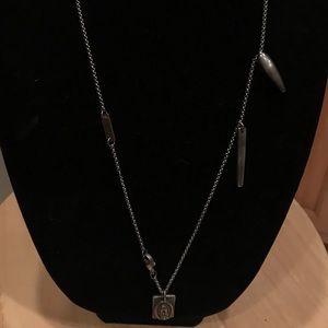 Steve Madden oxidized silver pendant necklace